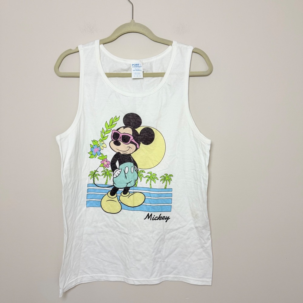 Unisex Disney Mickey Mouse Vacation Summer Sleeveless Tank Top Cotton SZ M